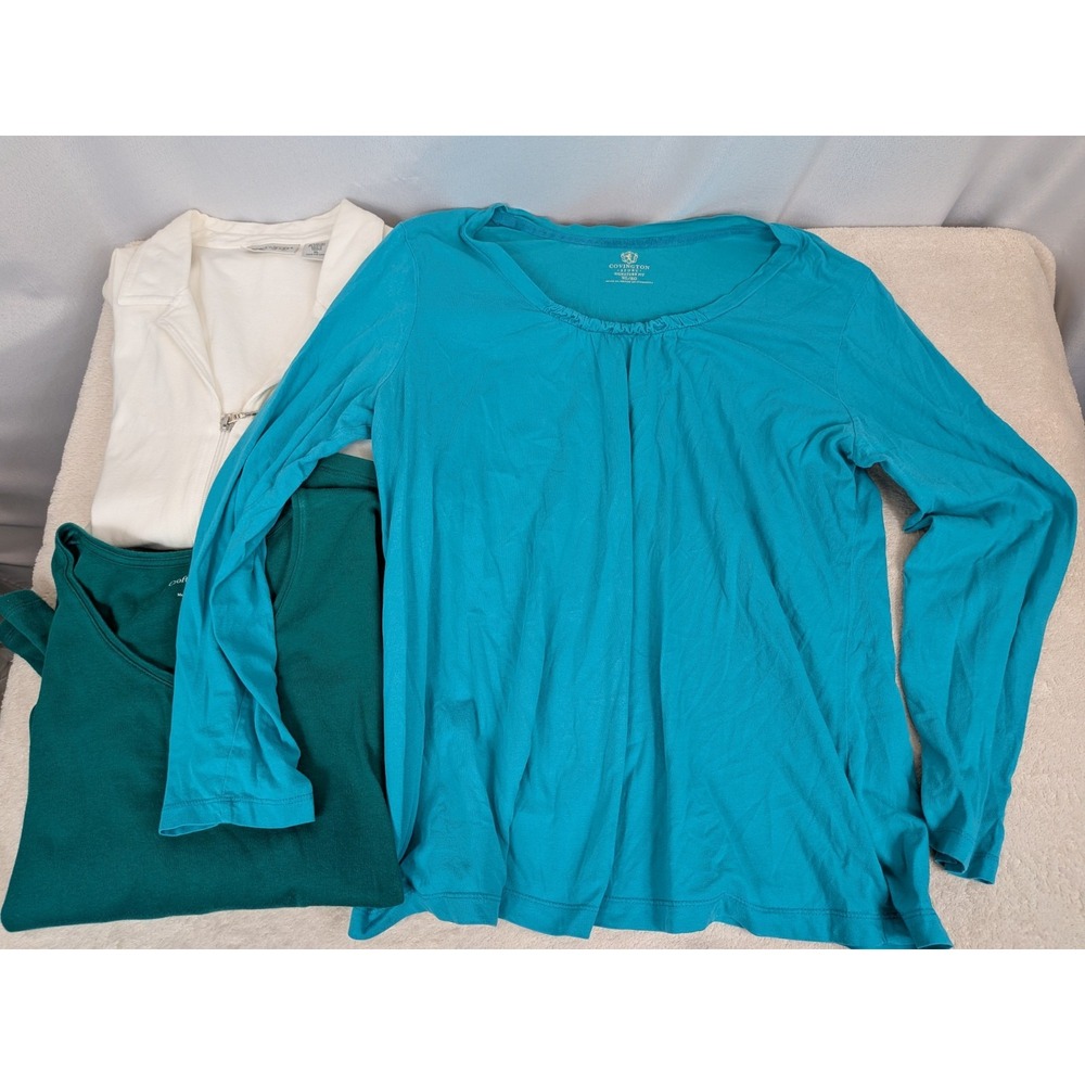 Lot of 3 Tops XL Kim Rogers Croft & Barrow Covington Long Sleeve Tee Shirt Bundl - Picture 6 of 6